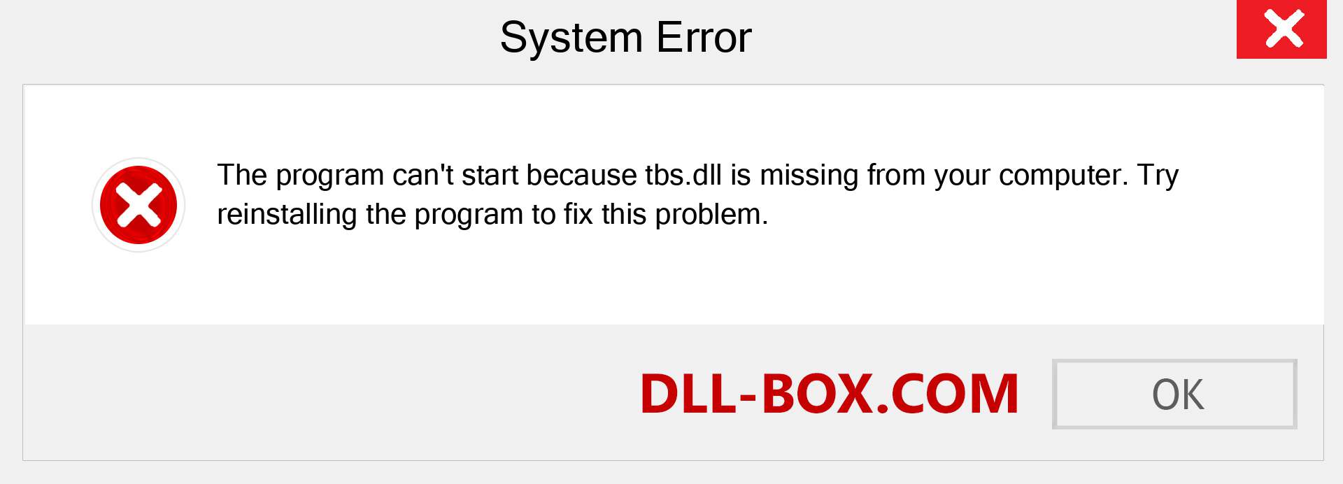  tbs.dll file is missing?. Download for Windows 7, 8, 10 - Fix  tbs dll Missing Error on Windows, photos, images